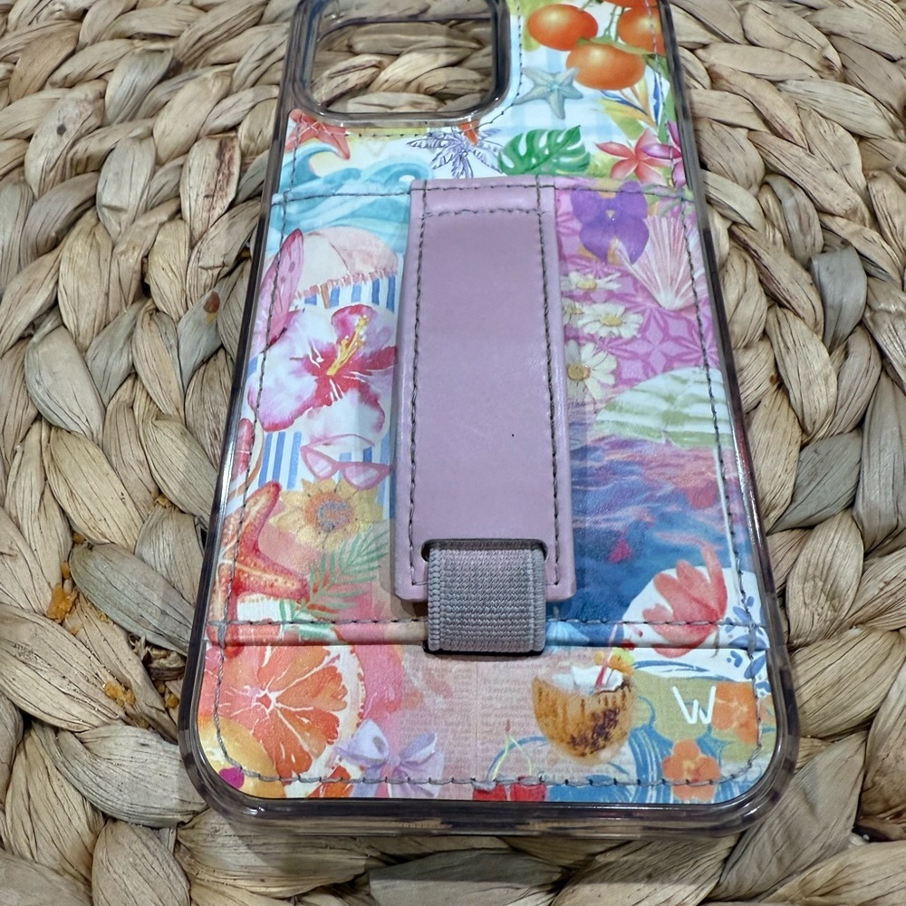 Vibrant Floral Phone Case with Pink Strap IPhone 16 Pro Max